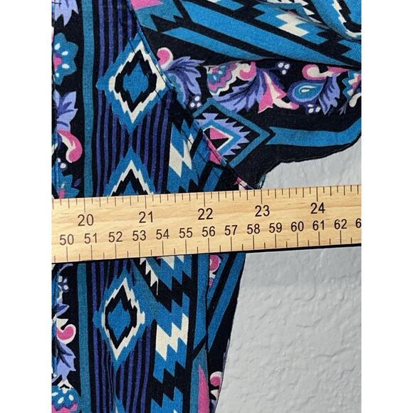 Wrangler Mens 16 - 16.5 Cowboy Cut Western Shirt Large Tails Aztec 90’s - Picture 5 of 9